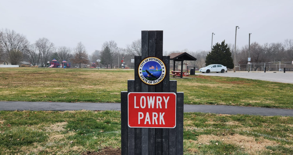 new lowry park sign at park